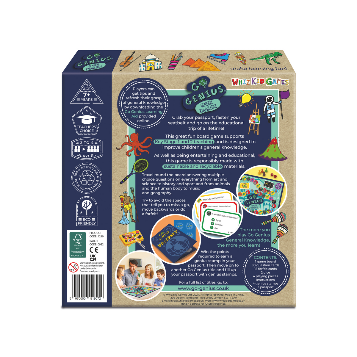 Box of a educational game with various graphics and text on a white background