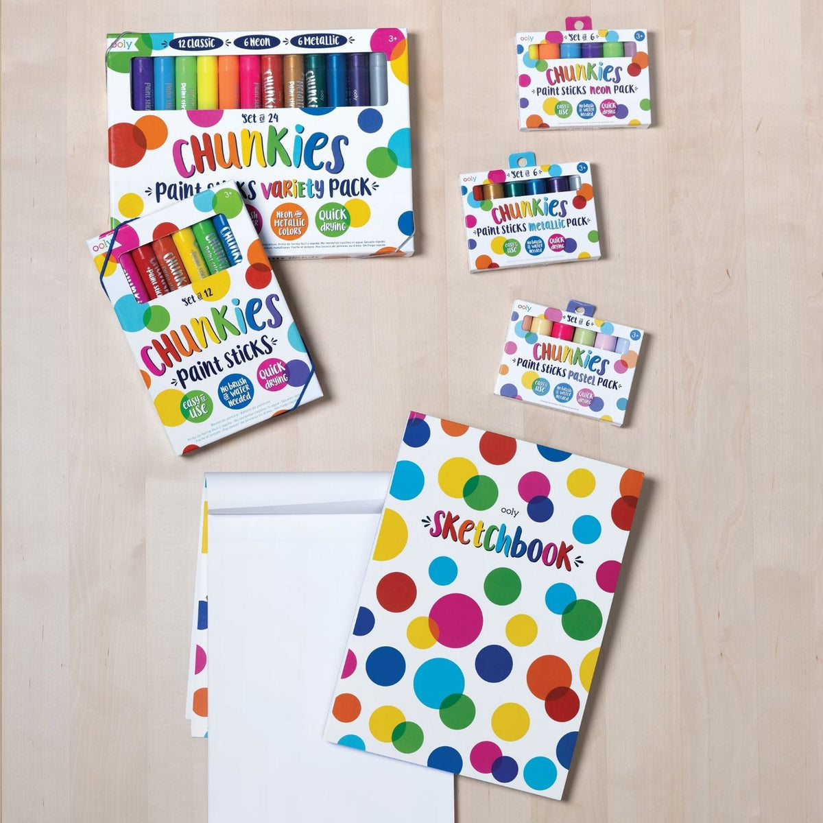 Chunkies product range laid out on table