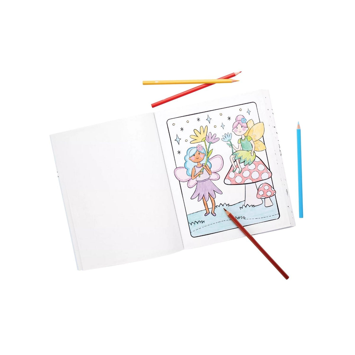 Colouring book using Colour Together colored pencils in a variety of classic and skin tone colors.
