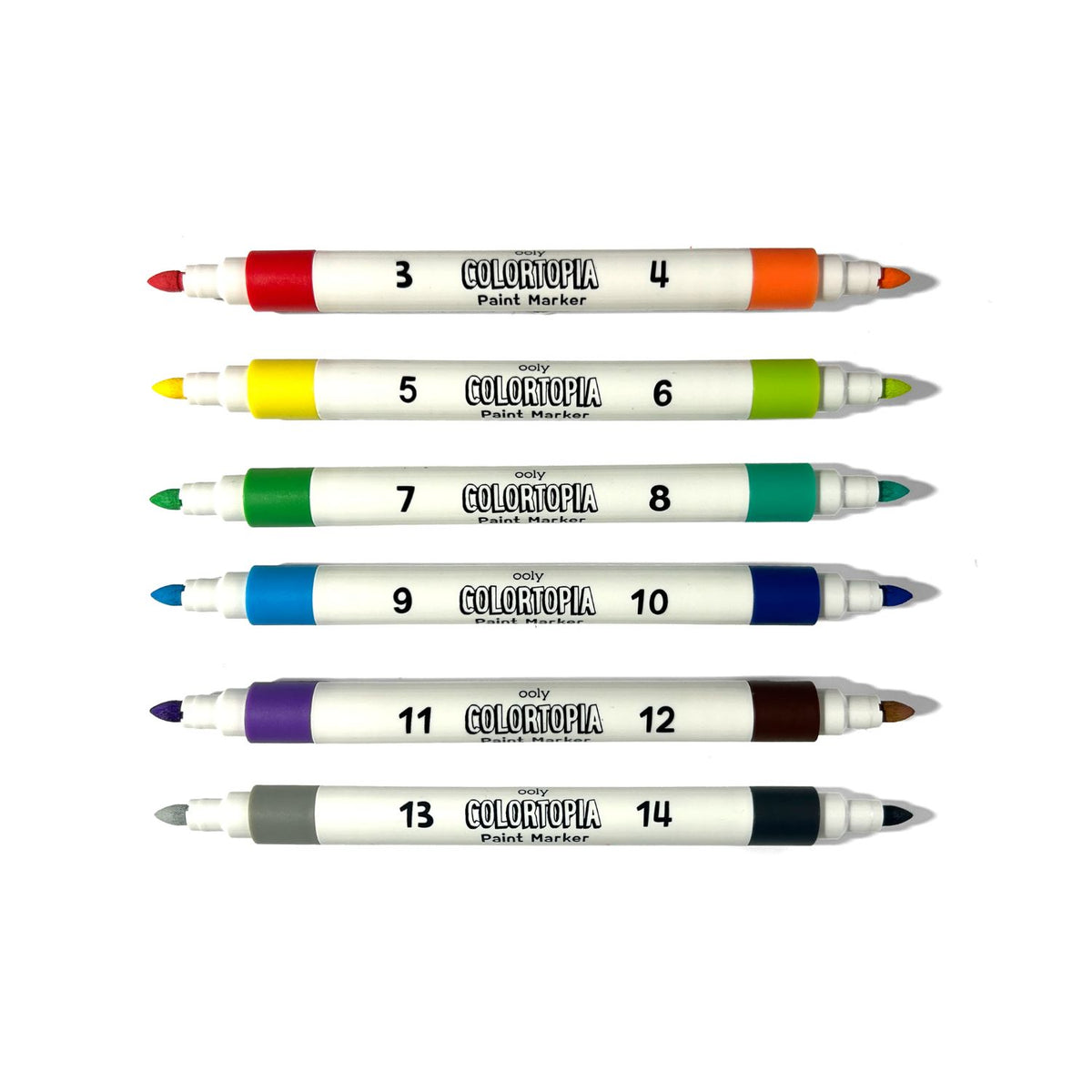 Set of 14 ColorTopia paint markers with color-coded caps on a white background
