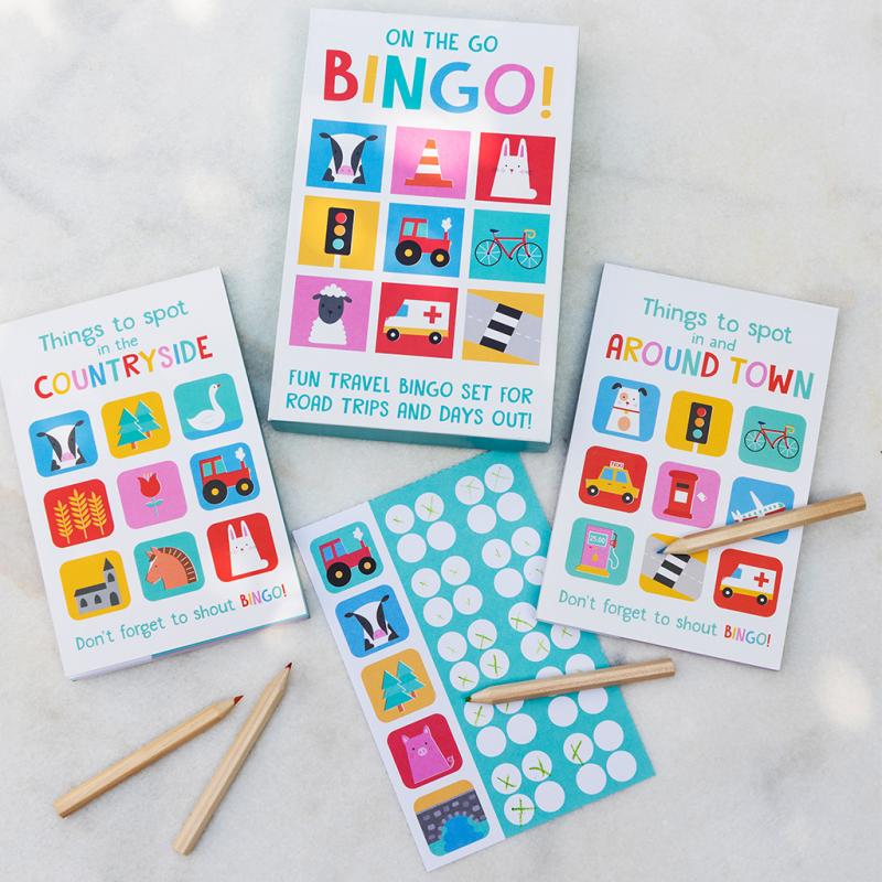 On the go Bingo from Rex London box open showing contents