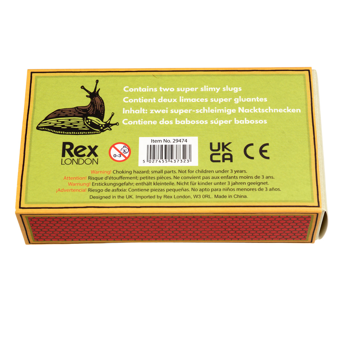 Box of two slimy slugs back of box