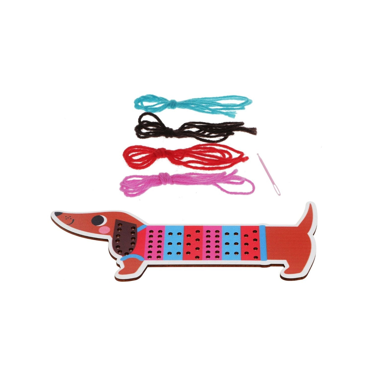Dachshund-shaped children’s sewing craft kit to introduce little ones to hand-stitching.