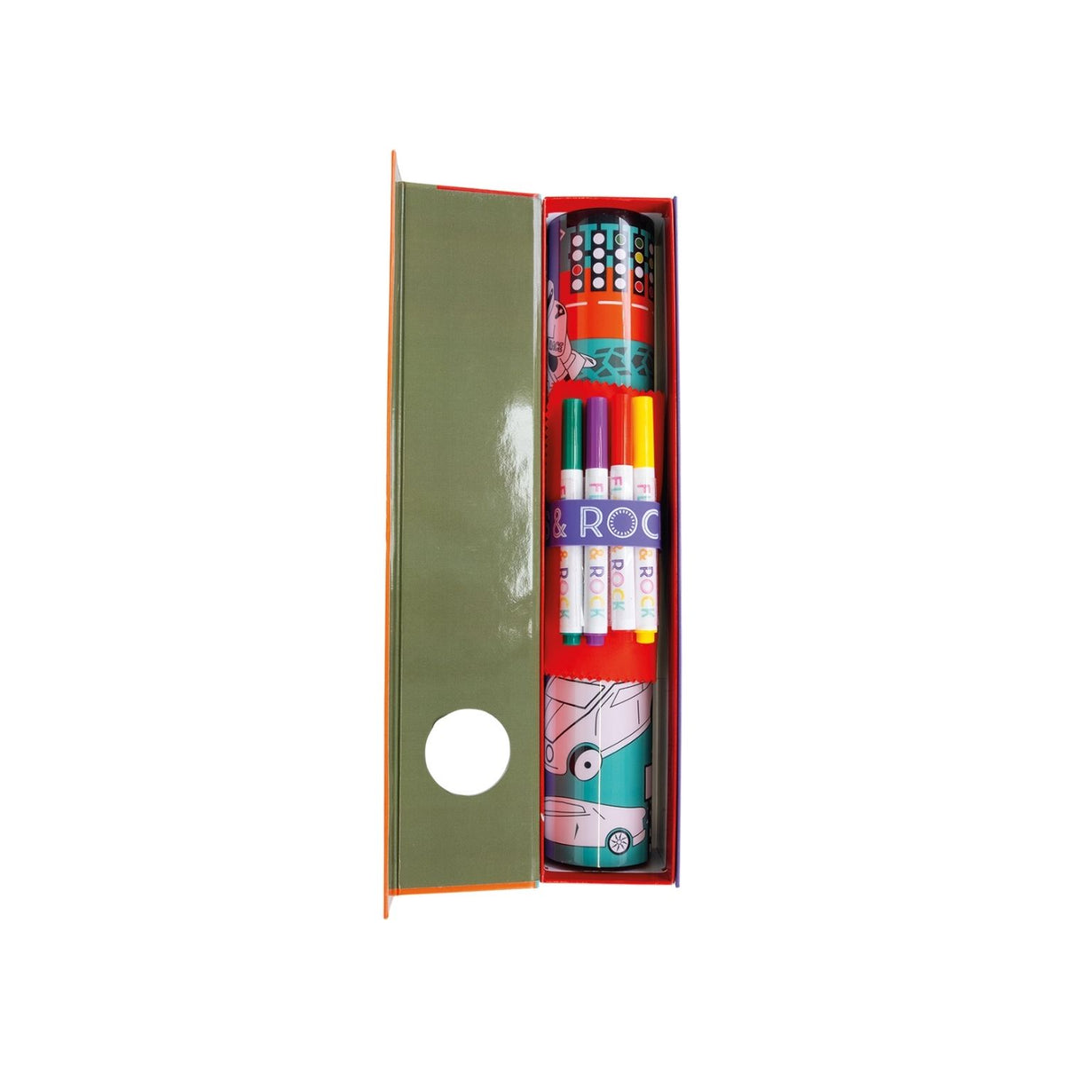 Packaging of a Colouring Fun and Games Mat with a car theme, including a silicone mat, pens, and a cleaning cloth.