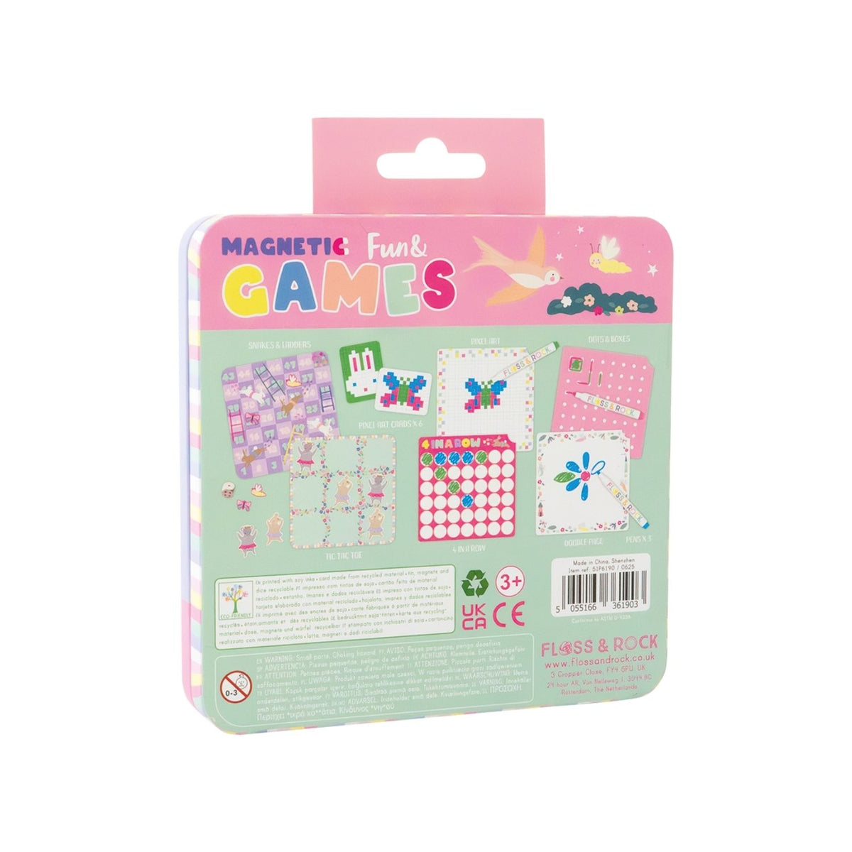 Packaging of Magnetic Fun & Games with colorful designs on a white background