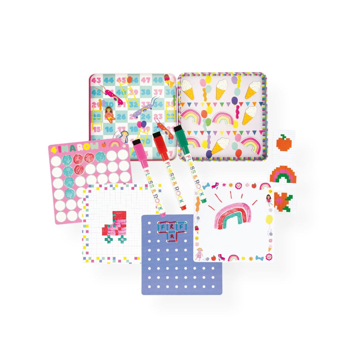 Set of 6 kids games and activities for on-the-go-play