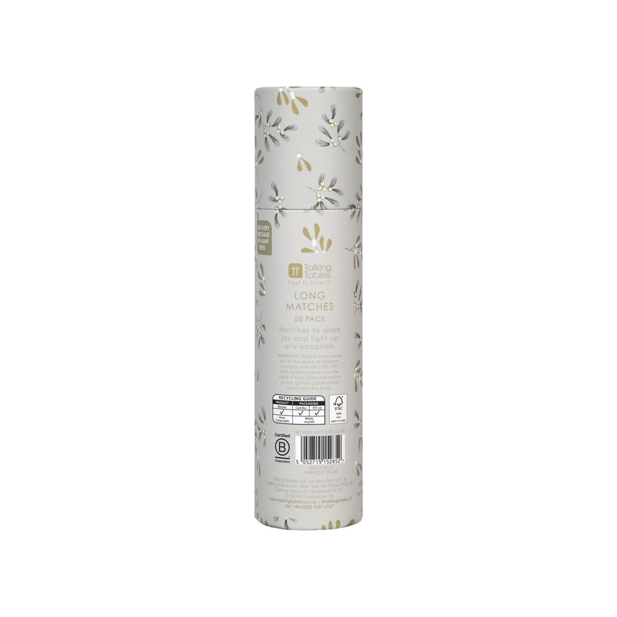 Mistletoe White Long Christmas Matches - 50 Matches