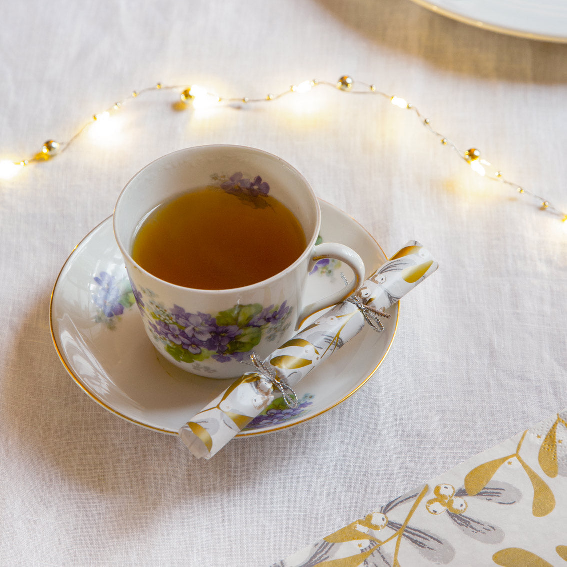 Botanical Mistletoe Christmas Saucer Crackers (POS UNIT)