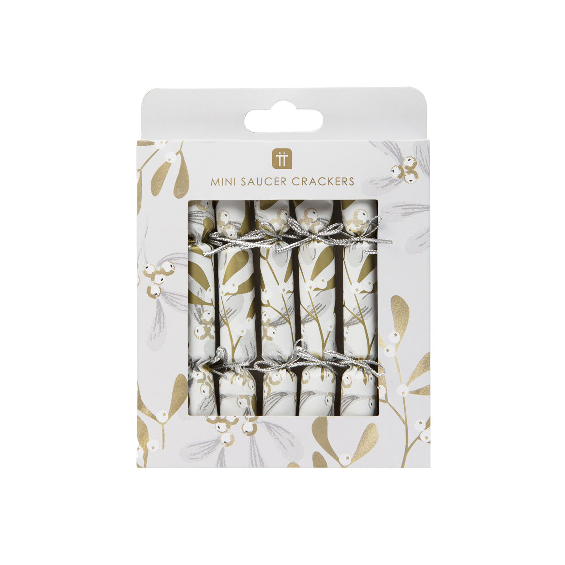 Botanical Mistletoe Christmas Saucer Crackers (POS UNIT)