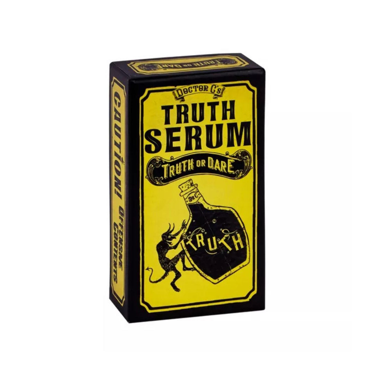 Box of the 'Truth Serum' game - the filter-free adult party game designed for big laughs. For ages 17+ and 2+ players.
