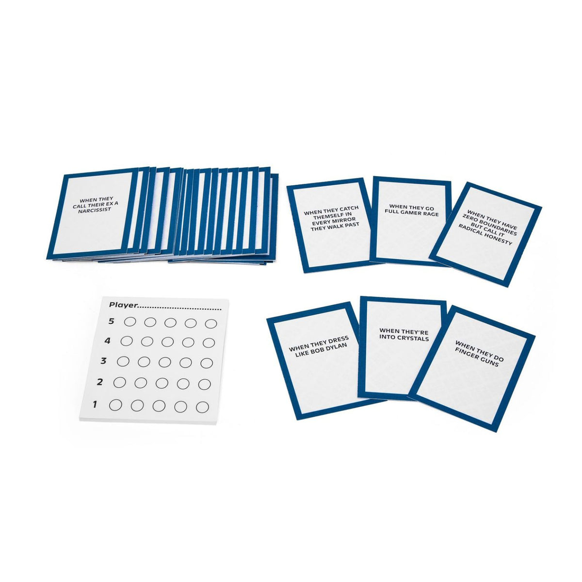 The Big Ick Game party game cards.