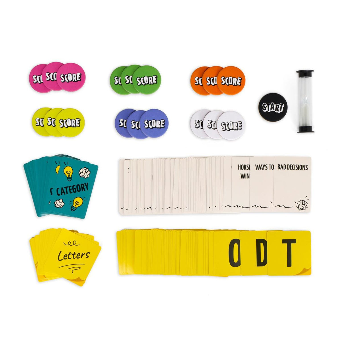 The Writers’ Room party game showcasing its bold, cinematic branding, vivid typography, and television-studio-inspired design.