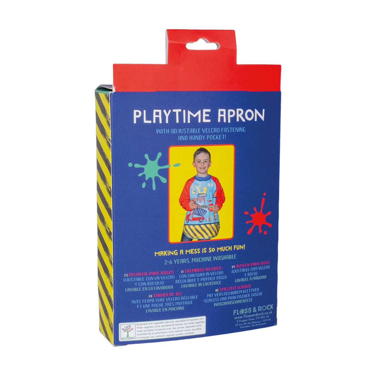 Packaged construction playtime apron 