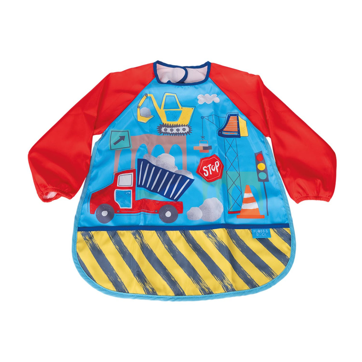 Children's apron with construction vehicle design 