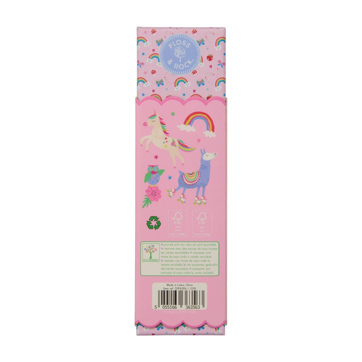 6 bright and bold colouring pencils for little artists. Features a durable rainbow fairy-themed box to keep pencils tidy at home or on the go. Ideal for party favours and gifts.