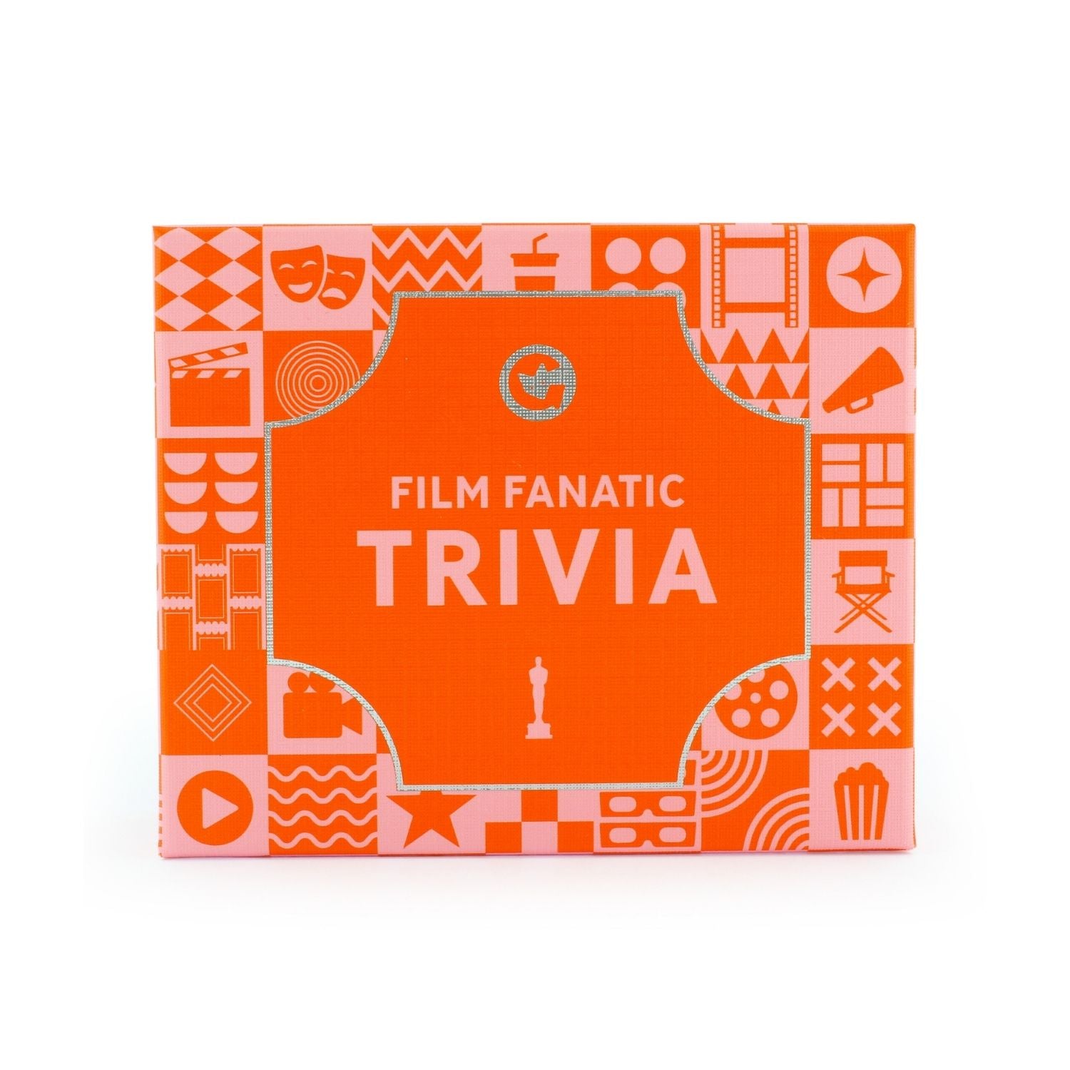 Trivia game box with film-themed design