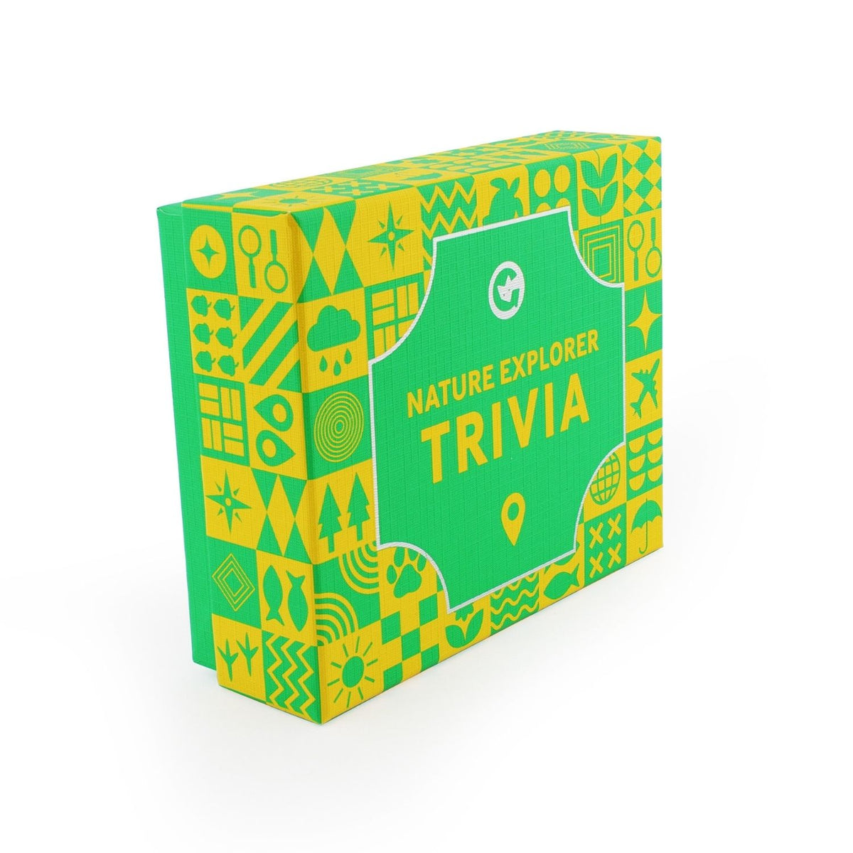 Green and yellow 'Nature Explorer Trivia' box 
