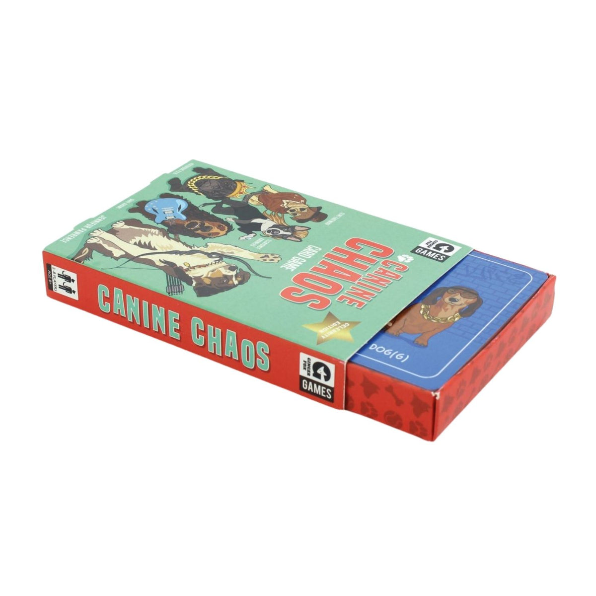 Card game box titled 'Canine Chaos' 