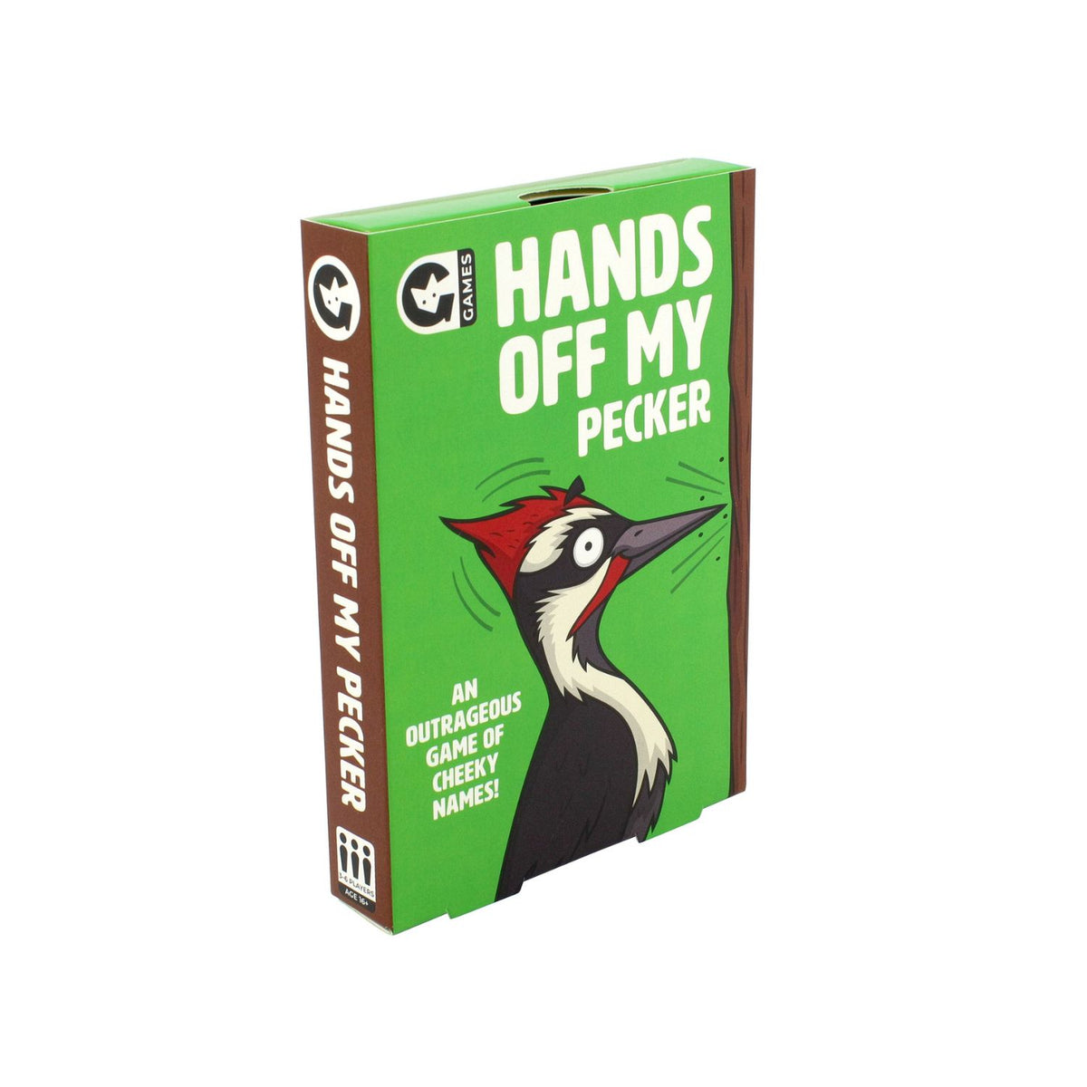 The image features the product title &quot;Hands Off My Pecker,&quot; presented in a vibrant and eye-catching design. The game&#39;s title is prominently displayed at the top in bold, black lettering, with a graphic of a peckerwood (a type of bird) looking cheeky and animated, adding a playful touch to the game&#39;s theme.