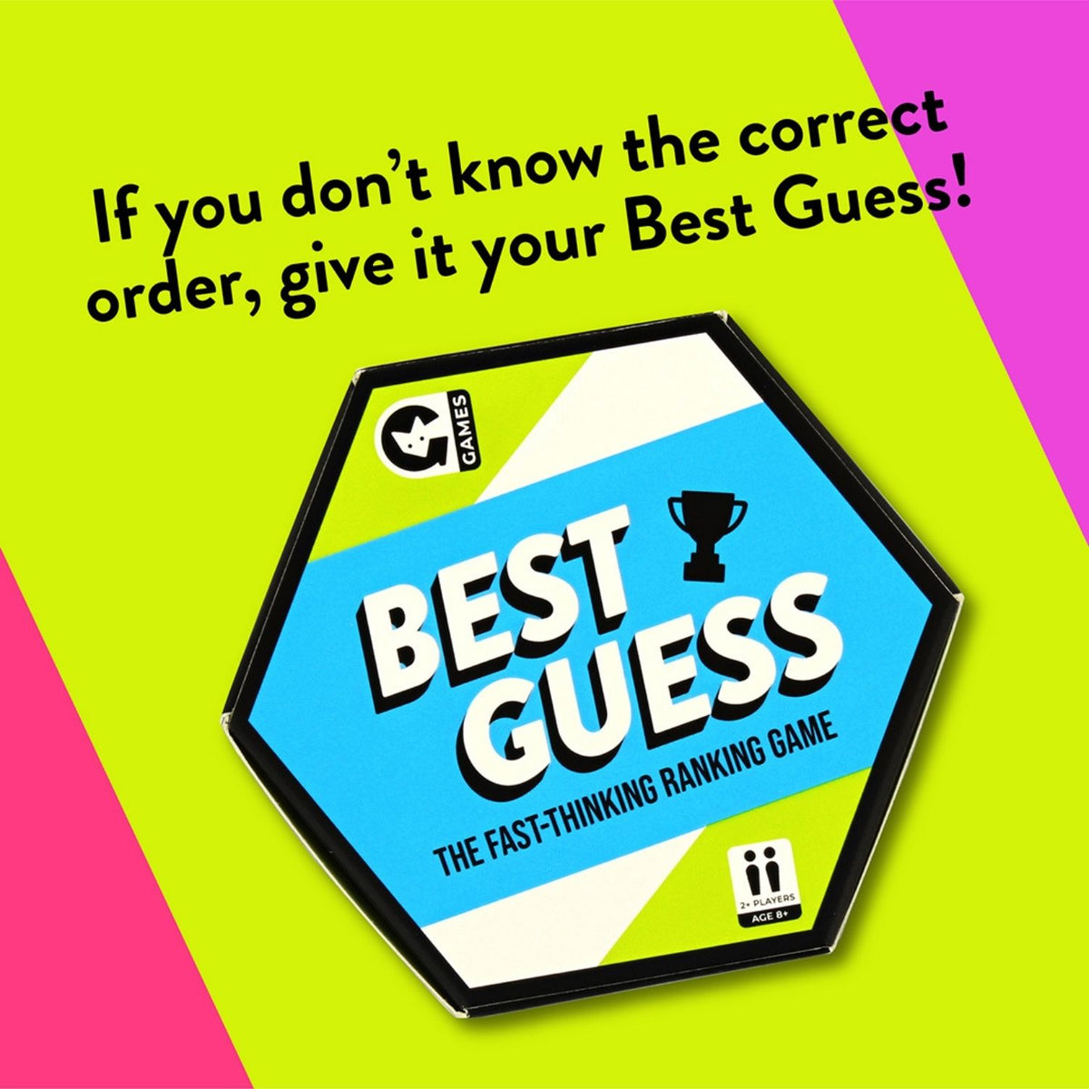 Best guess by Ginger Fox in hexagon shape container. 