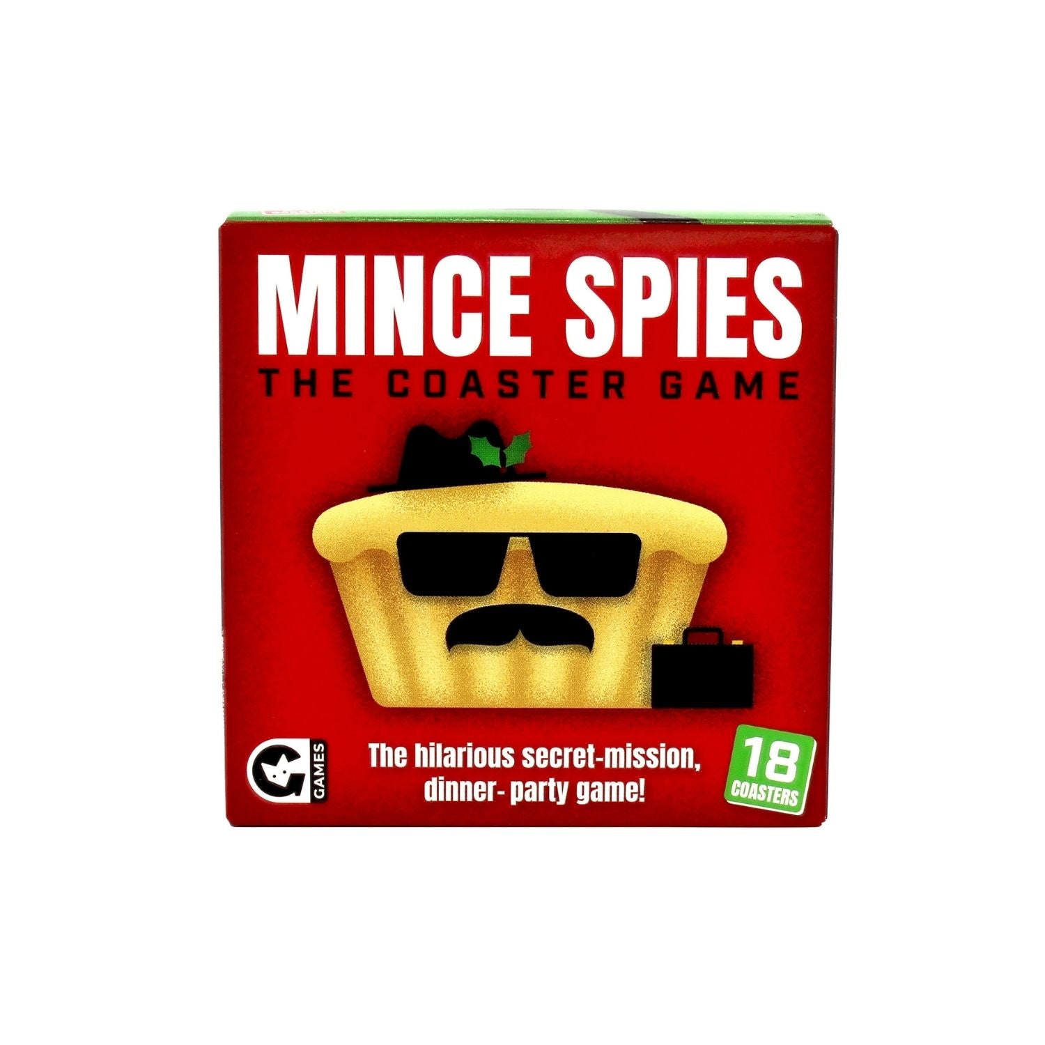 A box of mince spies coaster game