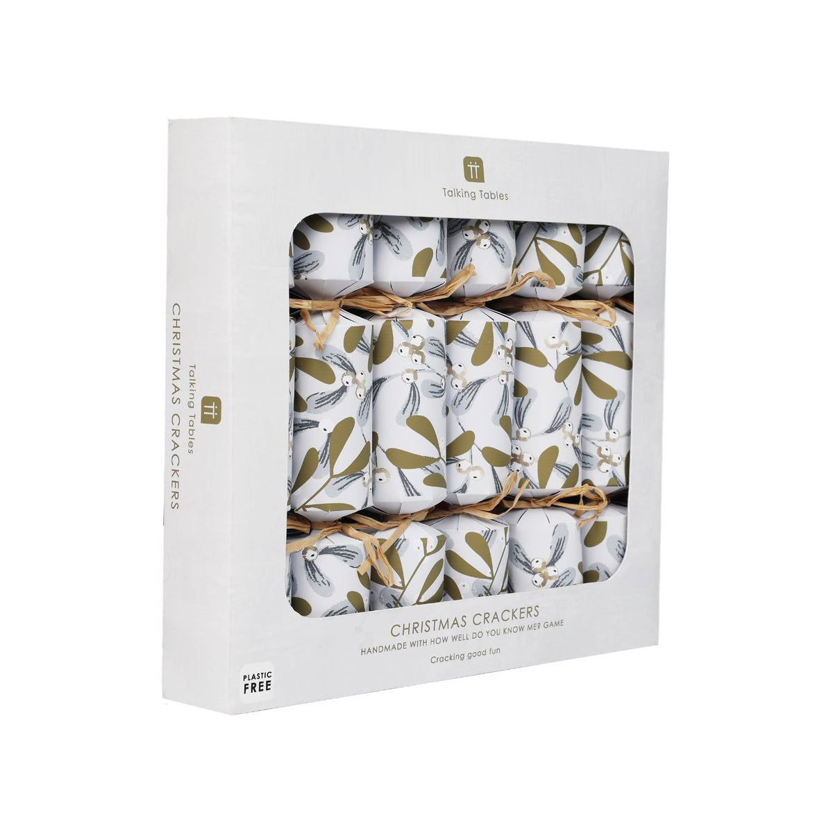 Botanical Mistletoe Christmas Crackers side angle 