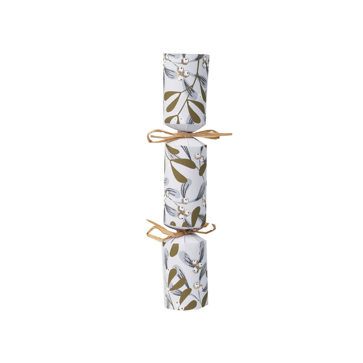 Botanical Mistletoe Christmas single cracker out of box
