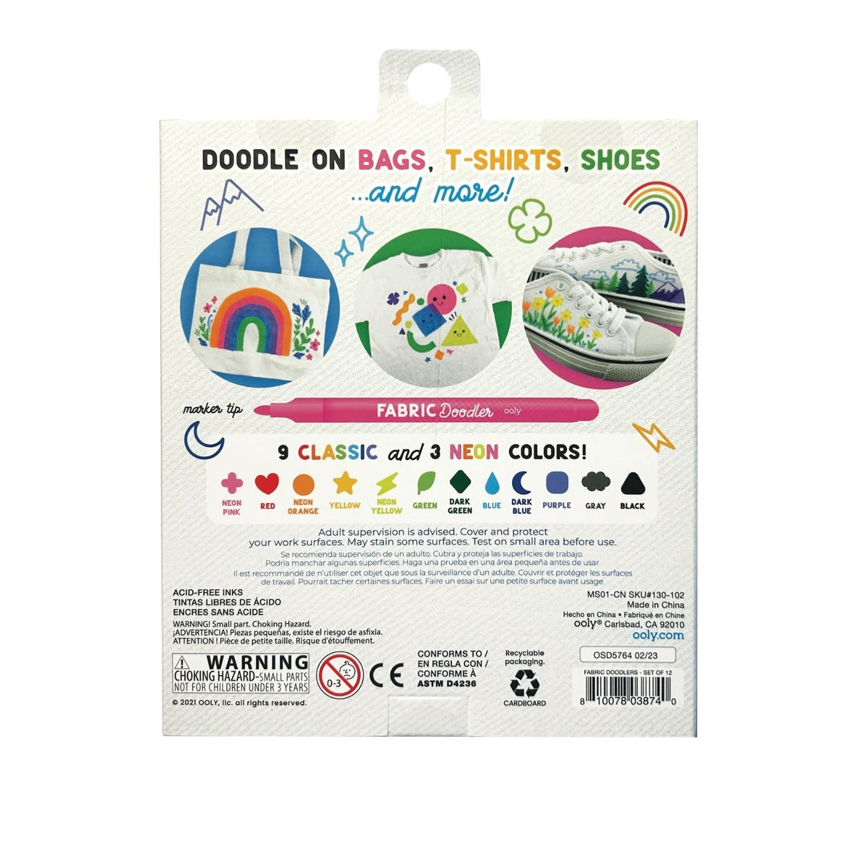 Fabric Doodlers Markers - Set of 12
