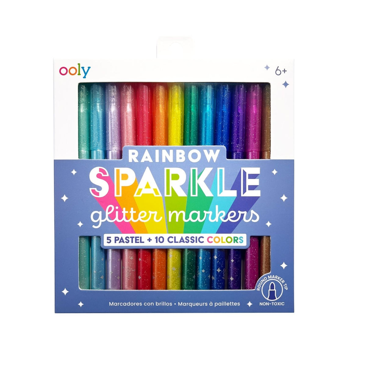 Rainbow Sparkle Glitter Markers - Set of 15