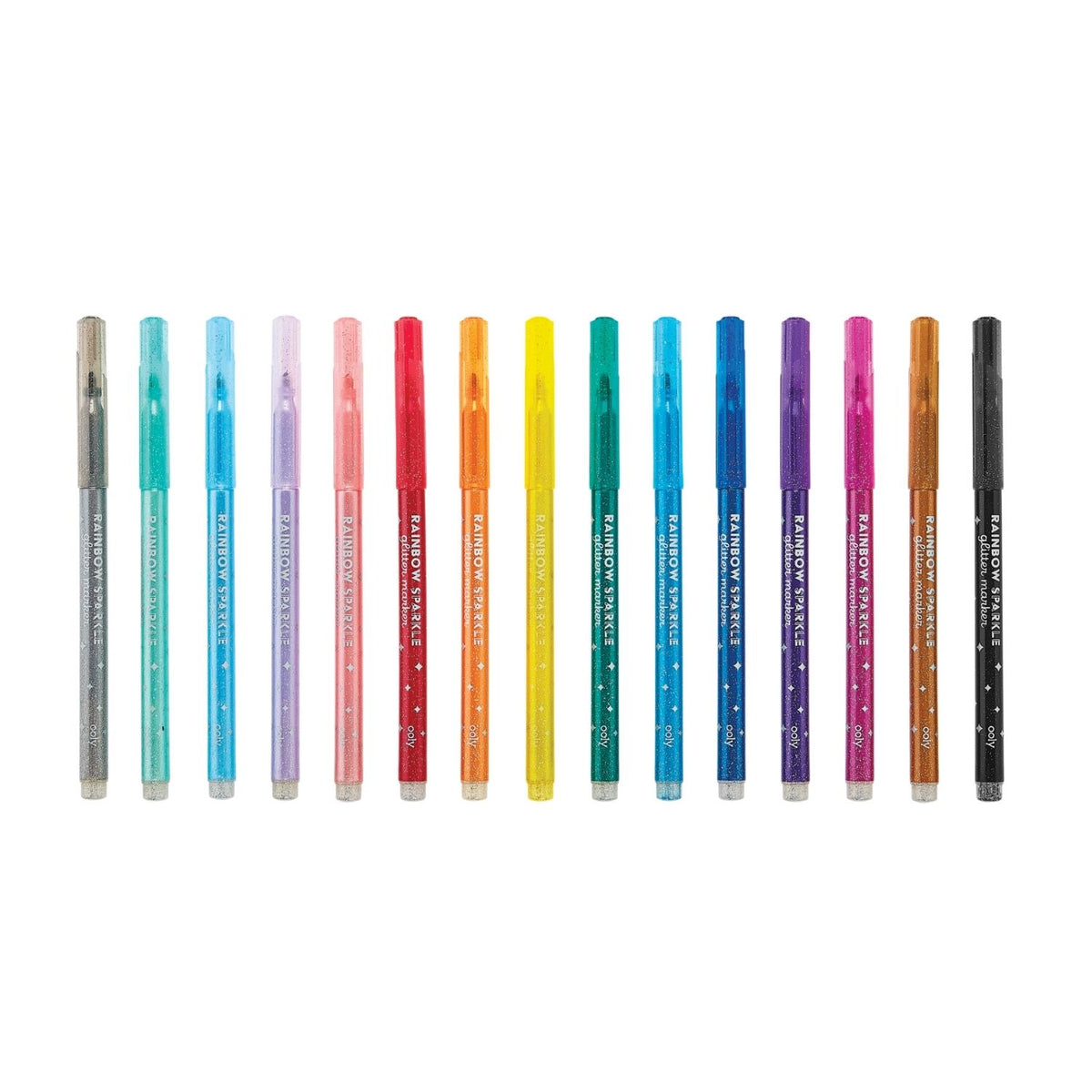 Rainbow Sparkle Glitter Markers - Set of 15