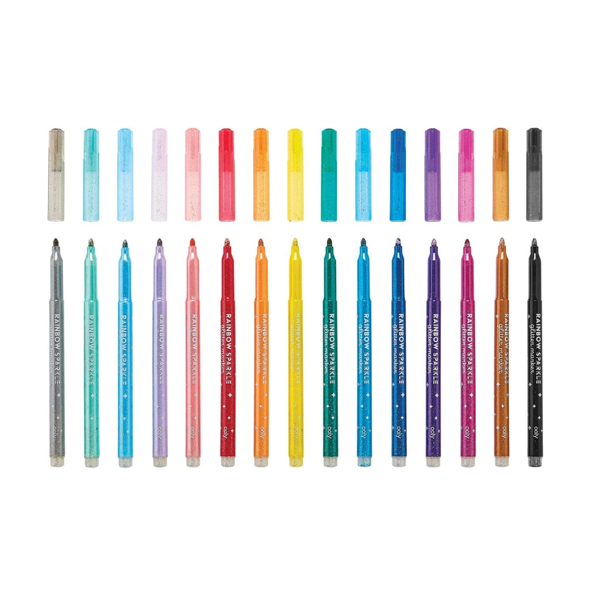 Rainbow Sparkle Glitter Markers - Set of 15
