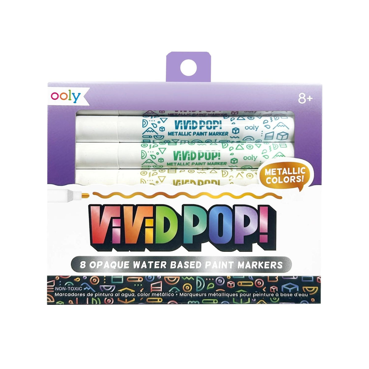 Vivid Pop! Water Based Paint Markers Metallic - Set of 8