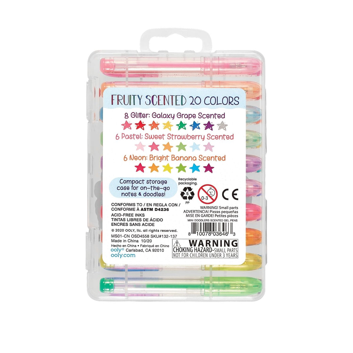 Mini Doodlers Fruity Scented Gel Pens - Set of 20