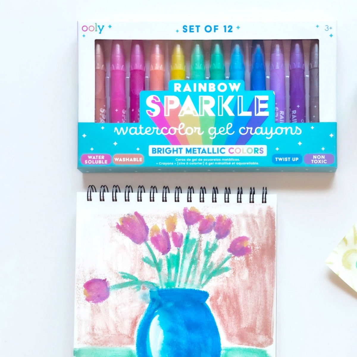 Rainbow Sparkle Watercolour Gel Crayons - Set of 12