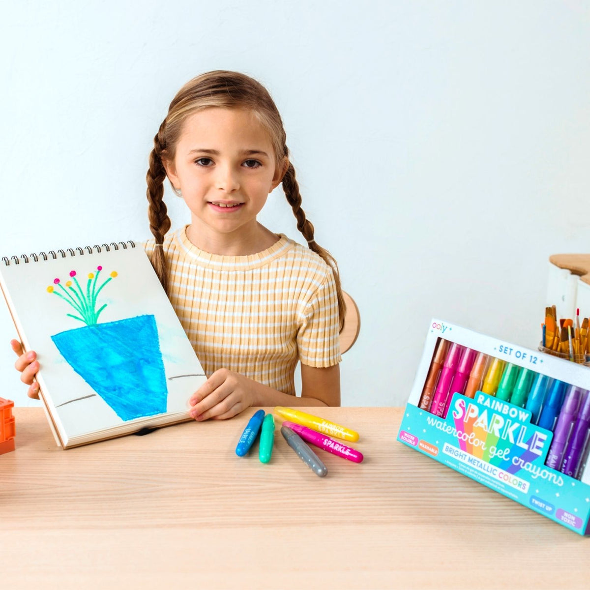 Rainbow Sparkle Watercolour Gel Crayons - Set of 12