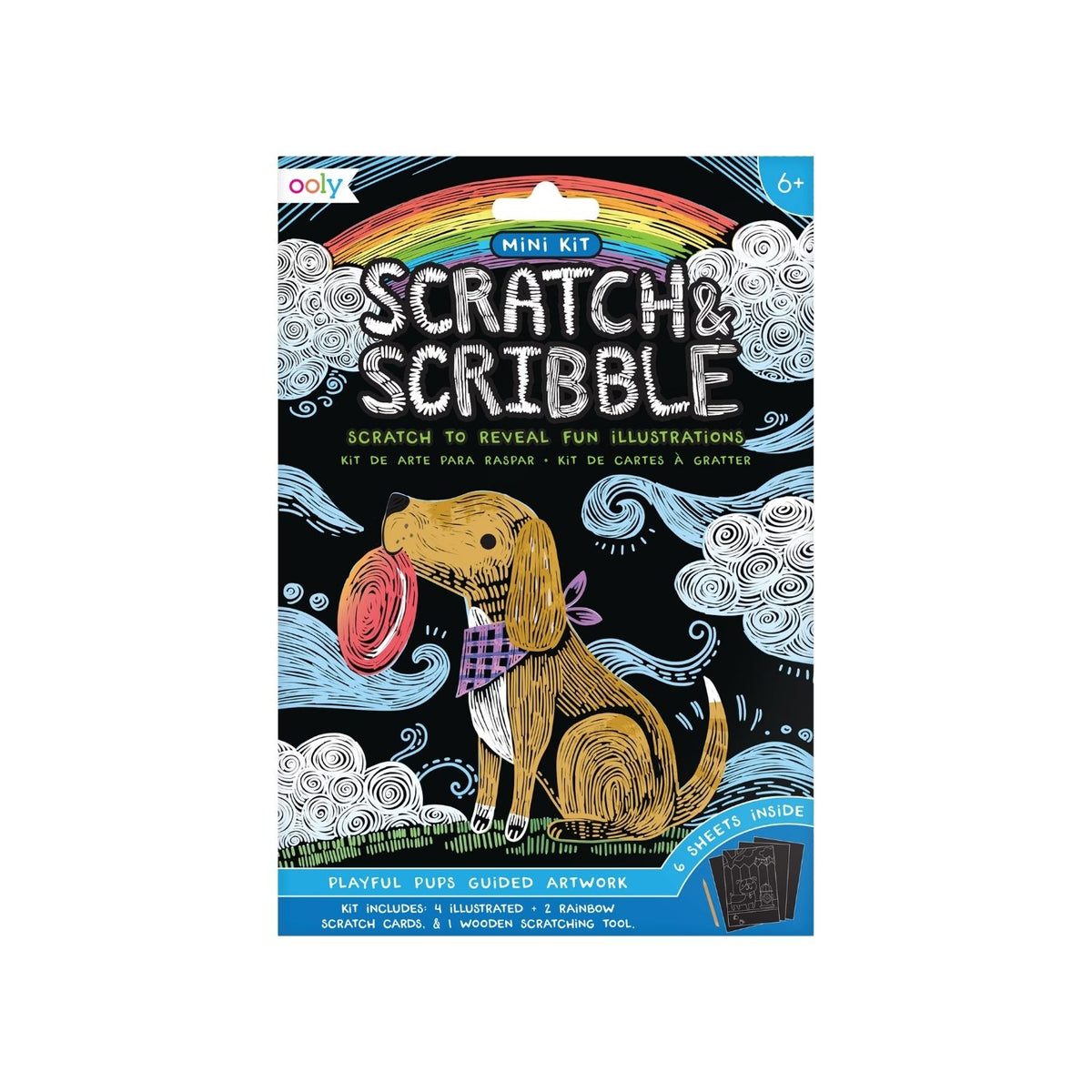 Mini Scratch & Scribble Art Kit - Playful Pups