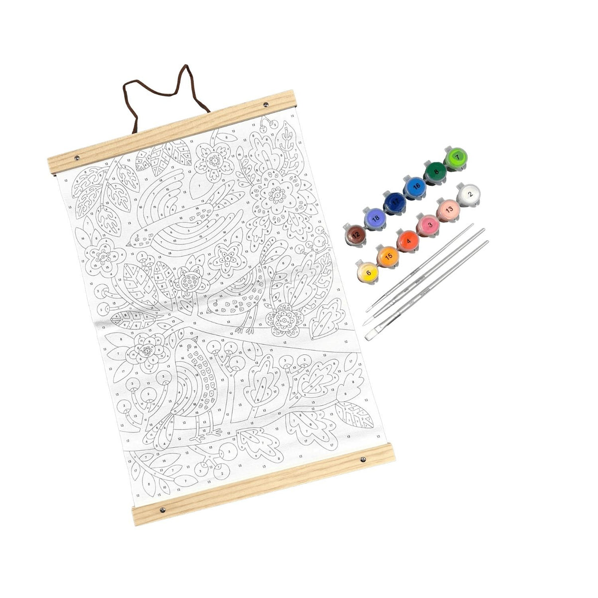 Paintology Paint-By-Number Canvas Kit - Blue Birds