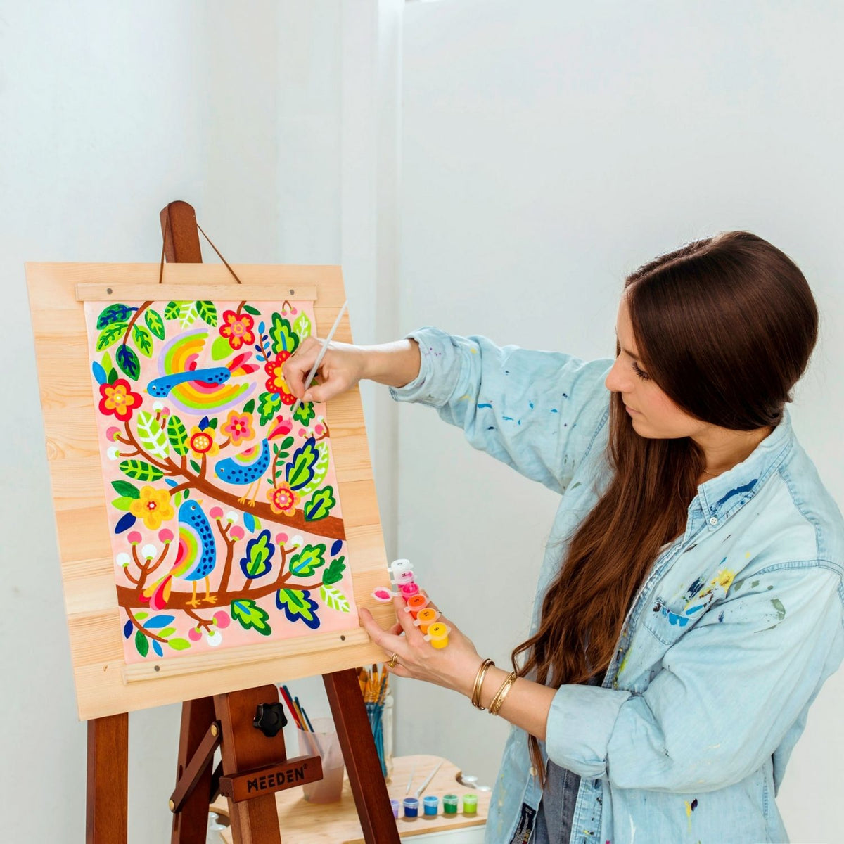 Paintology Paint-By-Number Canvas Kit - Blue Birds