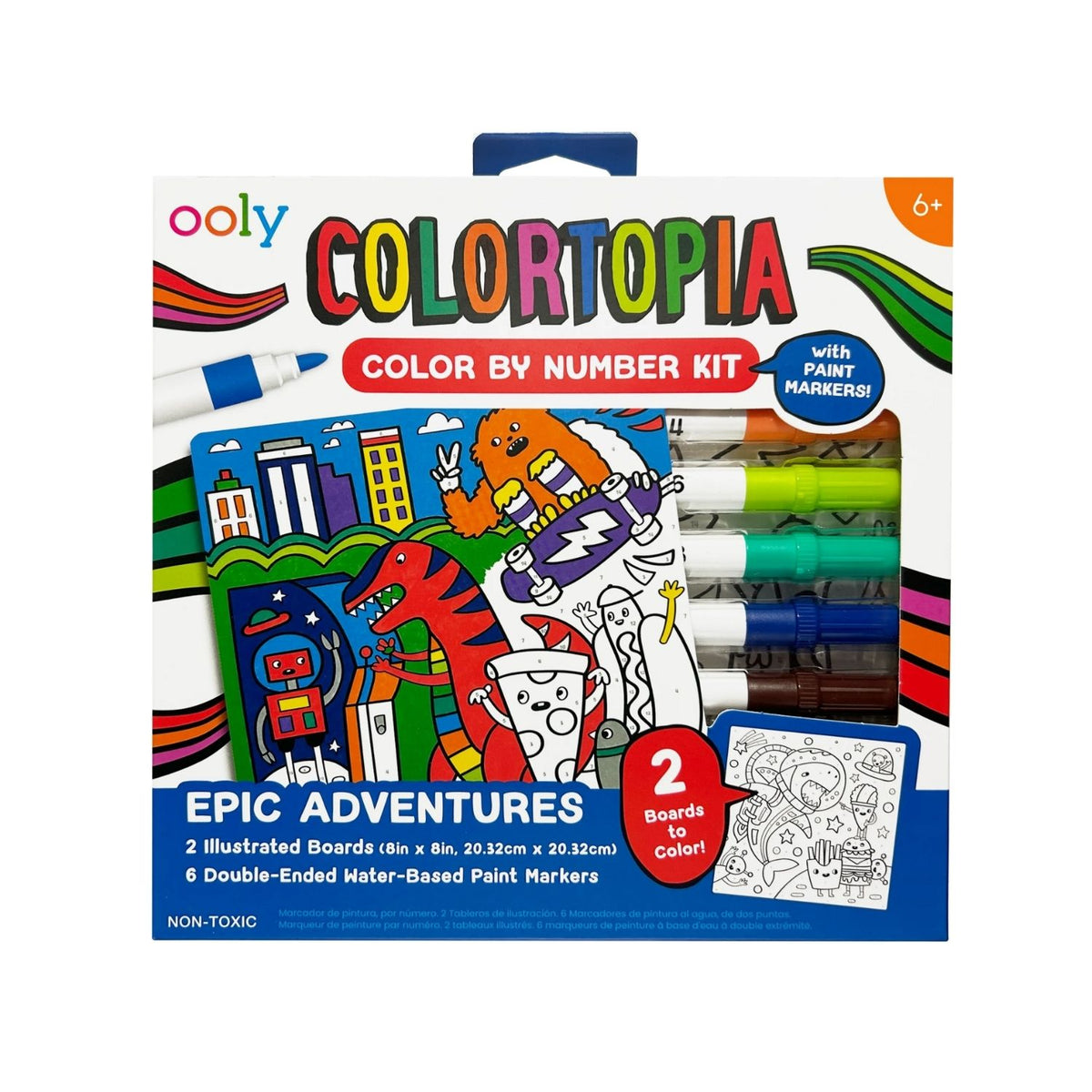 Ooly - Colortopia Paint Marker By Number Kit - Epic Adventures