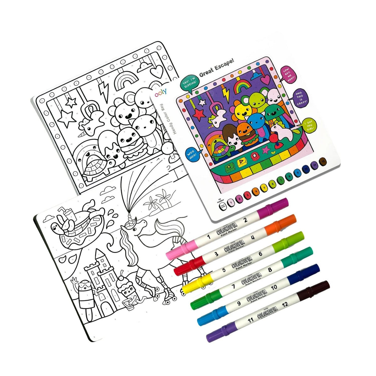 Ooly - Colortopia Paint Marker By Number Kit - Unicorn Funland