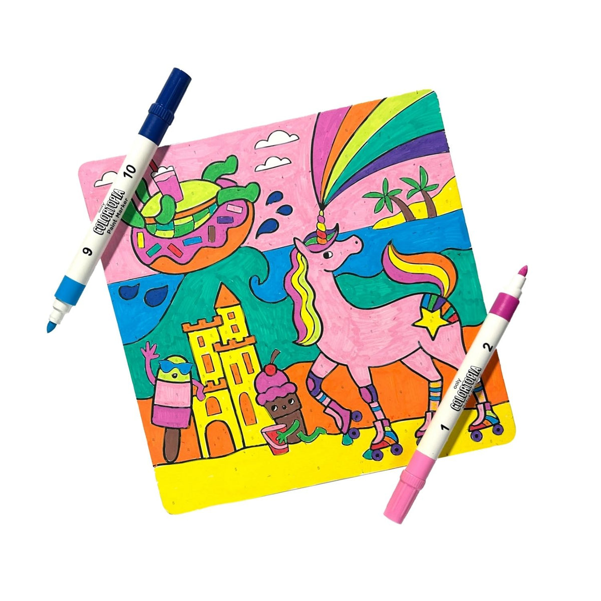 Ooly - Colortopia Paint Marker By Number Kit - Unicorn Funland