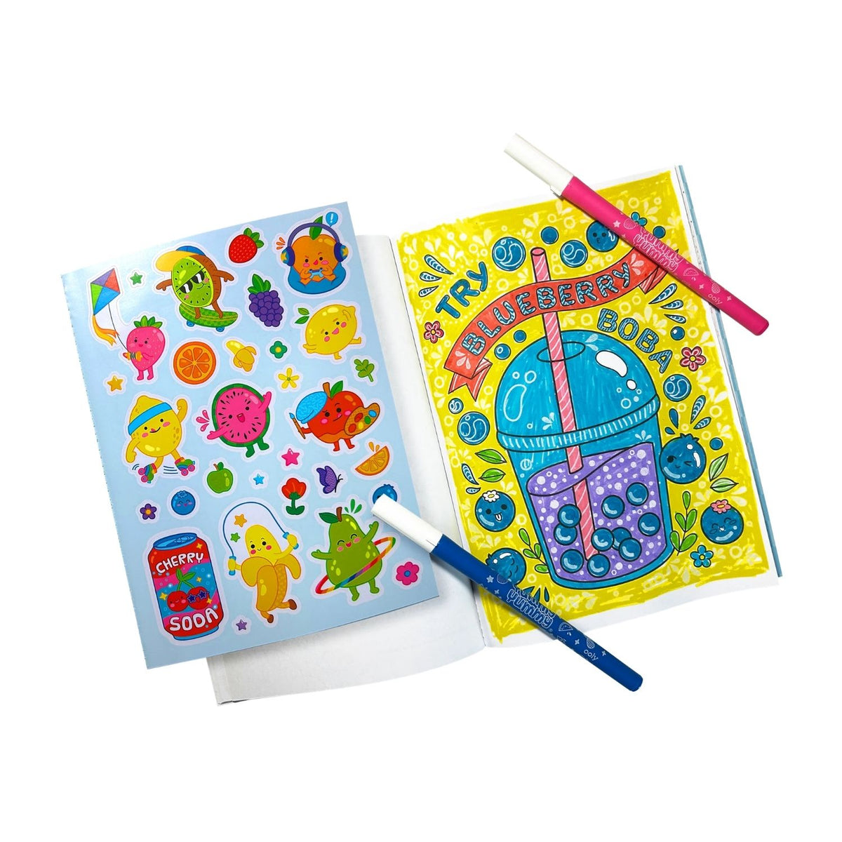 Yummy Yummy Scented Colouring Kit - Markers Stickers Colouring Book