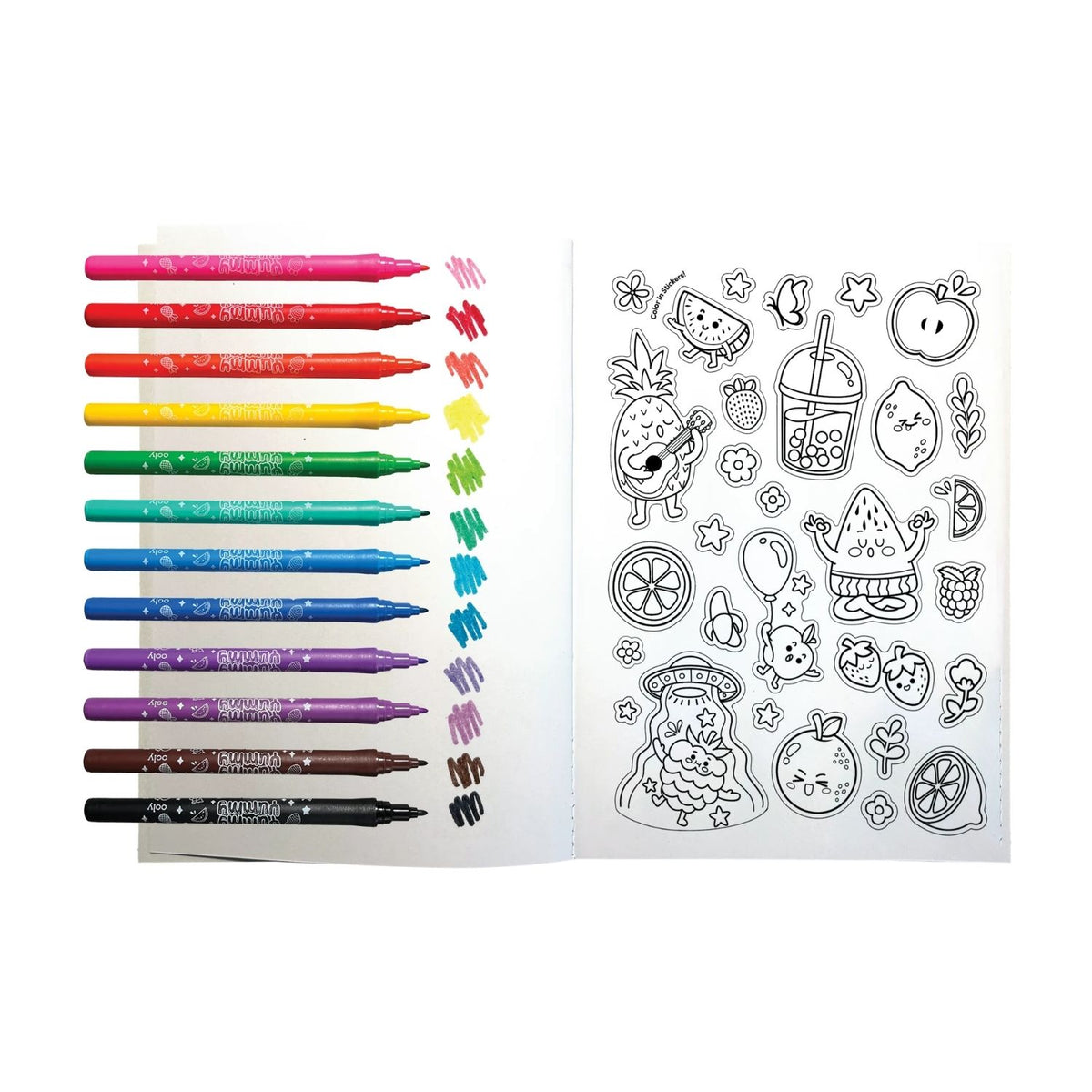 Yummy Yummy Scented Colouring Kit - Markers Stickers Colouring Book