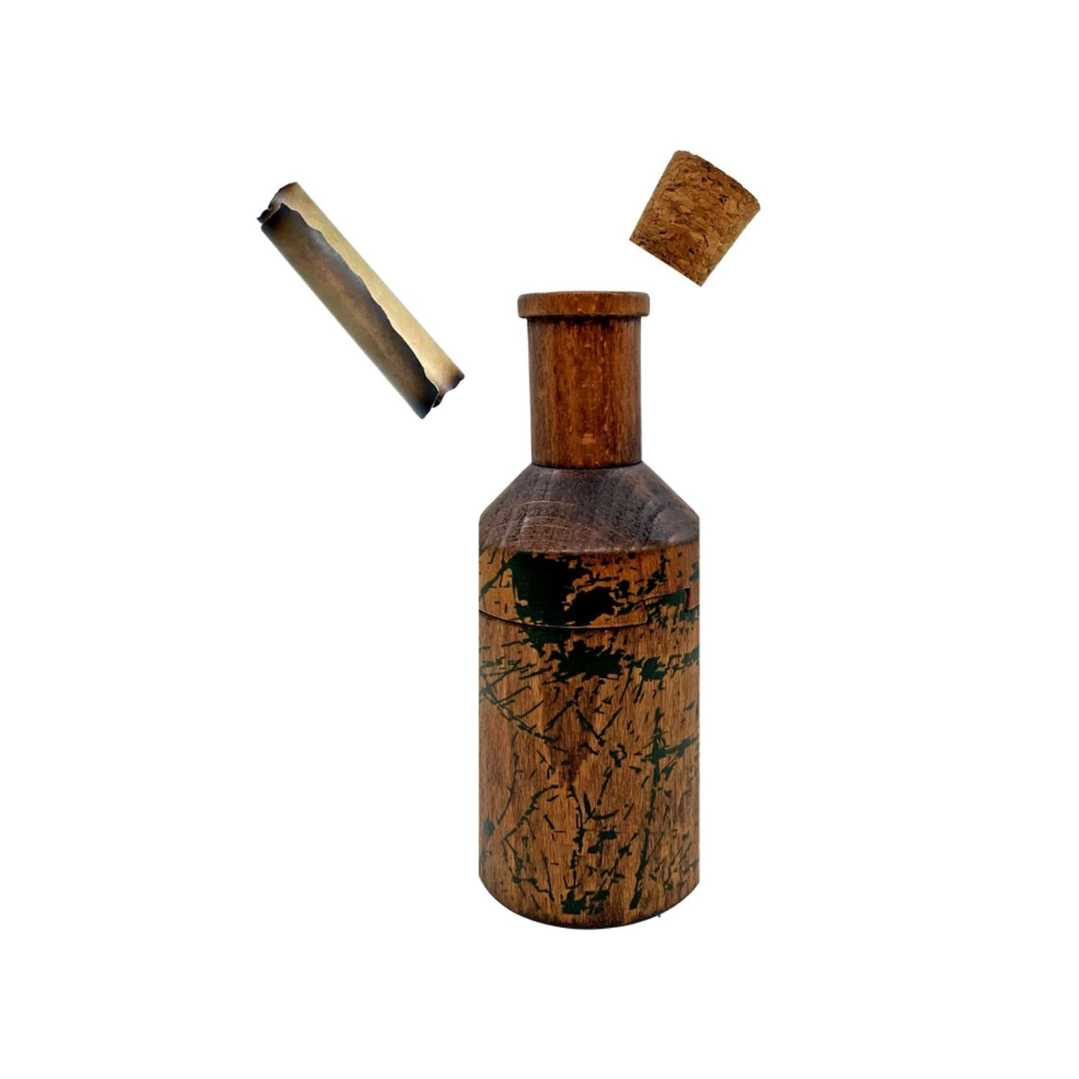 Wooden bottle with cork stopper is a personalised gift puzzle for ages eight plus lets you hide a message inside.