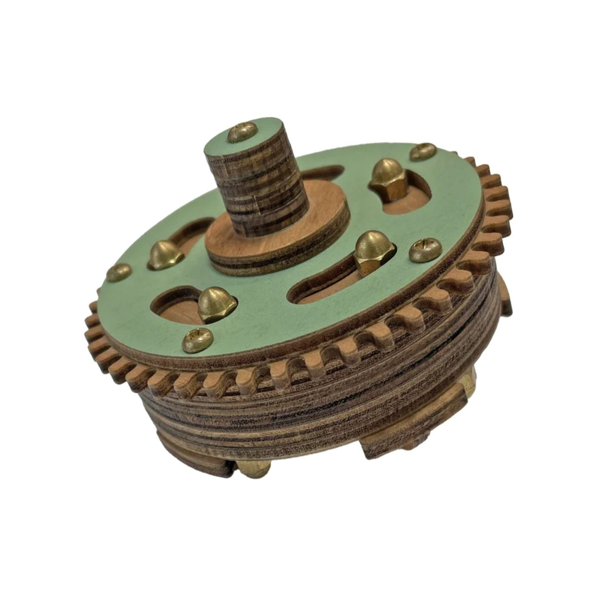 Test your resourcefulness with this magnetic gear puzzle. A level four sequential challenge for ages eight plus. Inspired by ancient Grecian engineering.