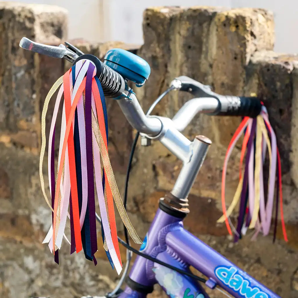 Bicycle streamers from Fairies in the Garden collection on bike handles