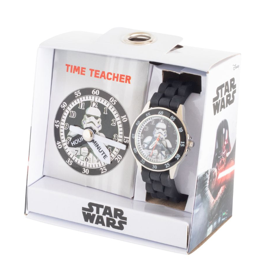 Star Wars-themed watch in packaging on a white background