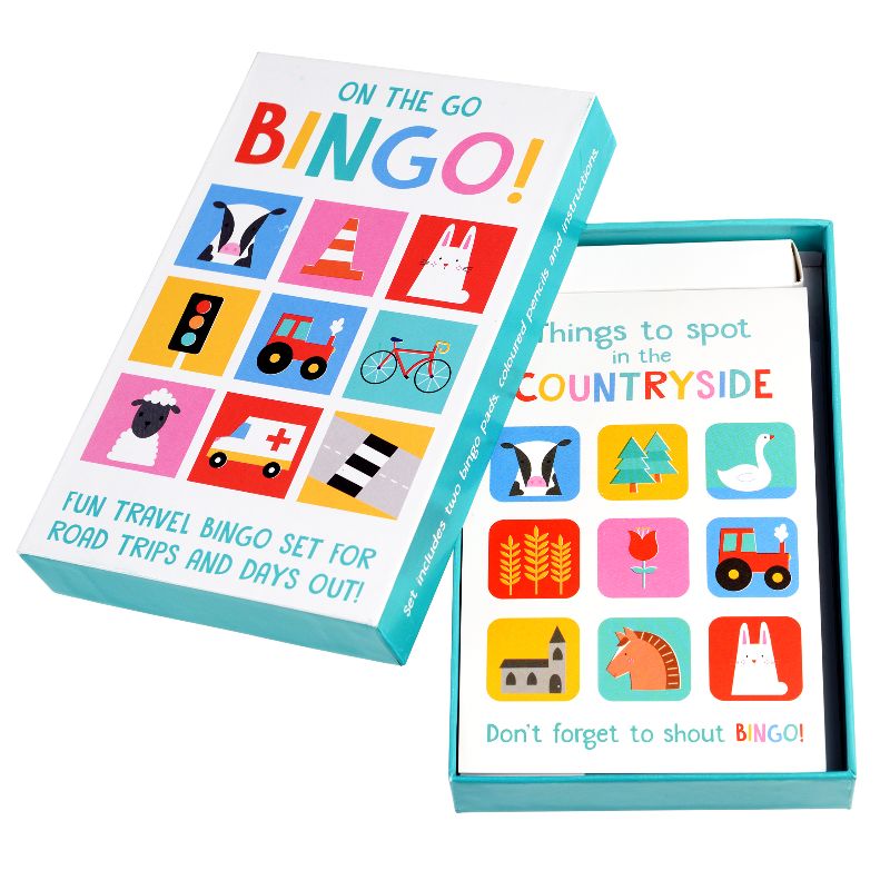 On the go Bingo from Rex London box open showing contents