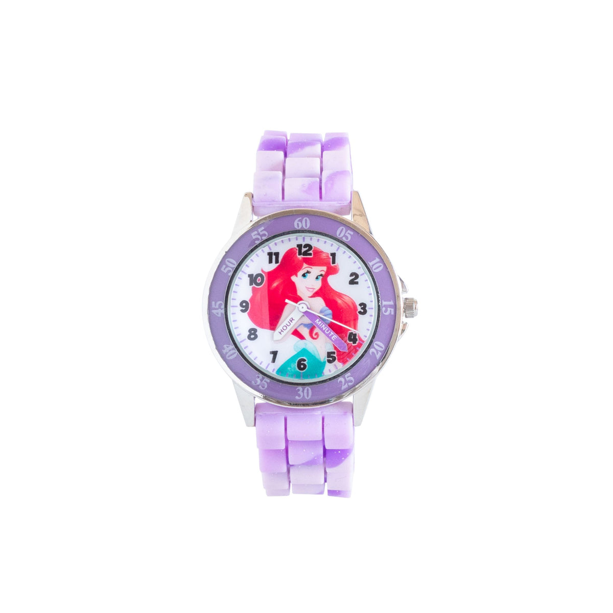 Ariel Watch with Time Teacher Aid. Children can learn how to tell the time with our officially licensed stainless steel Time Teacher watch.